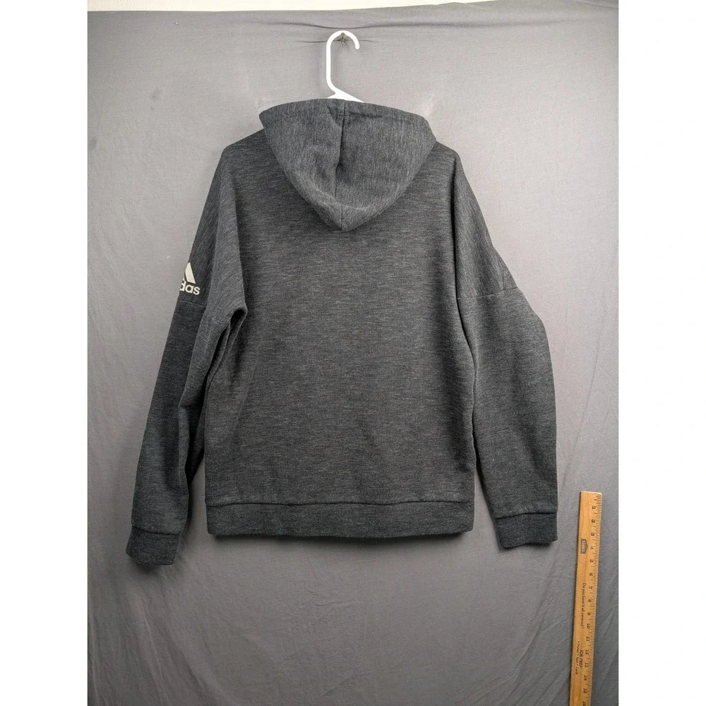 Adidas Mens  Full Zip Hoodie Charcoal Gray ‎ Size Large